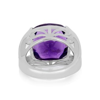 12ct Cushion Cut Amethyst Ring
