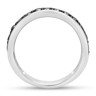 1/2ct Black Diamond Wedding Band Crafted In Solid Sterling Silver