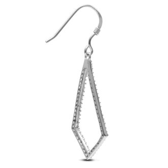 1/2ct Diamond Geometric Dangle Earrings Crafted In Solid Sterling Silver