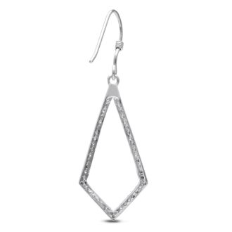 1/2ct Diamond Geometric Dangle Earrings Crafted In Solid Sterling Silver