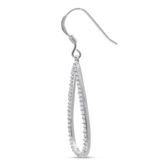 1/2ct Diamond Teardrop Dangle Earrings Crafted In Solid Sterling Silver
