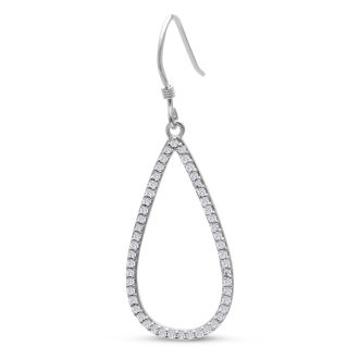 1/2ct Diamond Teardrop Dangle Earrings Crafted In Solid Sterling Silver