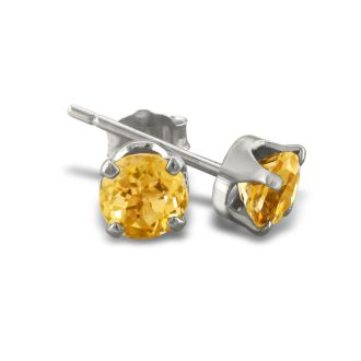 1 1/3ct Citrine Stud Earrings in Sterling Silver