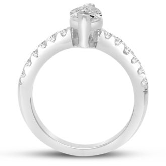 1 1/3 Carat Marquise Cut Diamond Engagement Ring Crafted in 14 Karat White Gold