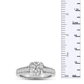 1.67 Carat Round Brilliant Diamond Engagement Ring in 14 Karat White Gold