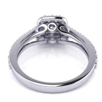 2 Carat Princess Cut Halo Diamond Engagement Ring in 14k White Gold
