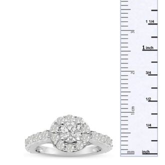 1 1/2ct Diamond Halo Engagement Ring in 14k White Gold
