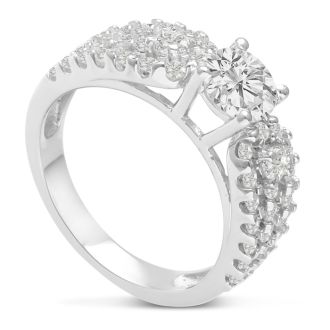 1 1/5 Carat Round Diamond Engagement Ring in 14 Karat White Gold