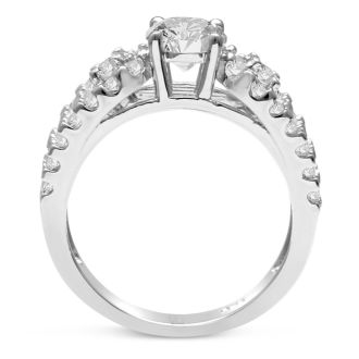 1 1/5 Carat Round Diamond Engagement Ring in 14 Karat White Gold