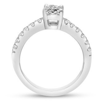 1 1/3ct Oval Diamond Engagement Ring Crafted in 14 Karat White Gold