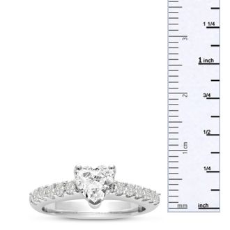 1 1/3ct Heart Shaped Diamond Engagement Ring Crafted in 14 Karat White Gold