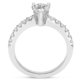 1 1/2ct Pear Shaped Diamond Engagement Ring Crafted in 14 Karat White Gold