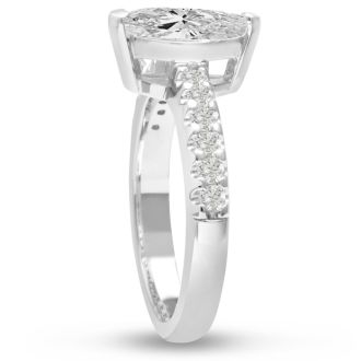 1 1/3 Carat Marquise Cut Diamond Engagement Ring in 14 Karat White Gold