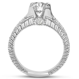 1 2/3 Carat Round Diamond Engagement Ring in 14 Karat White Gold