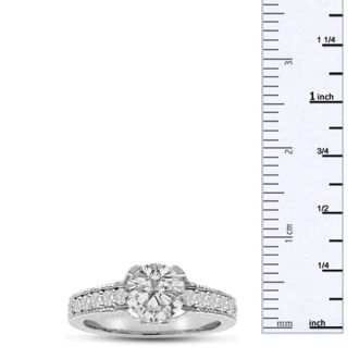 1 2/3 Carat Round Diamond Engagement Ring in 14 Karat White Gold