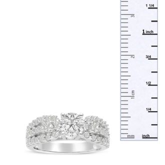 1 1/5 Carat Round Diamond Engagement Ring Crafted in 14 Karat White Gold
