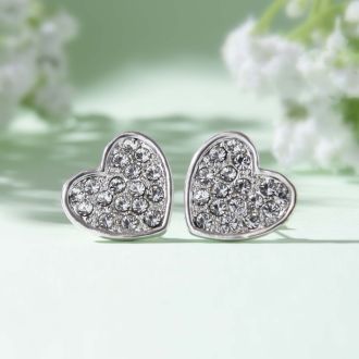 Swarovski Elements Heart Stud Earrings