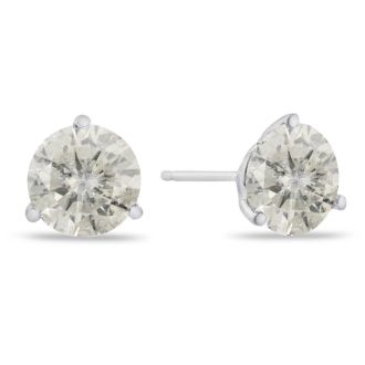 2 Carat Diamond Martini Stud Earrings In 14 Karat White Gold