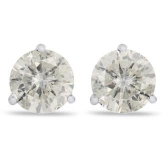 2 Carat Diamond Martini Stud Earrings In 14 Karat White Gold