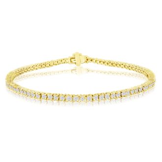 2.10 Carat Diamond Tennis Bracelet In 14 Karat Yellow Gold
, 7 1/2 Inches