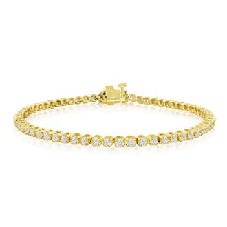 1.70 Carat Diamond Tennis Bracelet In 14 Karat Yellow Gold, 6 Inches