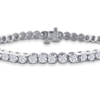 2.56 Carat Diamond Tennis Bracelet In 14 Karat White Gold, 6 Inches