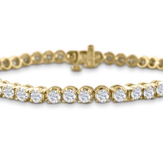2.56 Carat Diamond Tennis Bracelet In 14 Karat Yellow Gold, 6 Inches