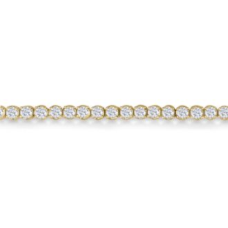 3.21 Carat Diamond Tennis Bracelet In 14 Karat Yellow Gold, 7 1/2 Inches