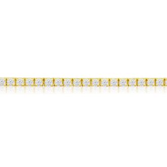 3 1/4 Carat Diamond Tennis Bracelet In 14 Karat Yellow Gold, 7 1/2 Inches