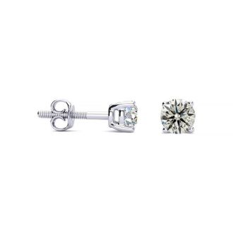 1/2 Carat Diamond Stud Earrings In 14 Karat White Gold as Featured on The Doctors