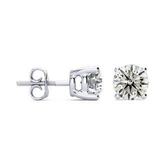 2 Carat Diamond Stud Earrings In 14 Karat White Gold