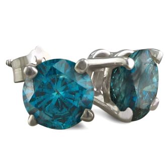 Blue diamond earrings 2 carat clearance