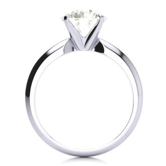 Round Engagement Rings, 2 Carat Diamond Solitaire Engagement Ring Crafted In 14K White Gold