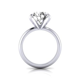 5 Carat Round Cut Diamond Solitaire Engagement Ring In 14K White Gold