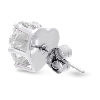 4ct Diamond Size CZ Heart Earrings in Sterling Silver