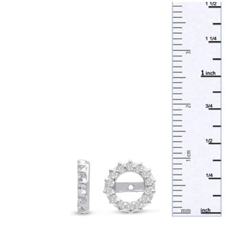 14K White Gold Classic Diamond Earring Jackets, Fits 2-2 1/2ct Stud Earrings