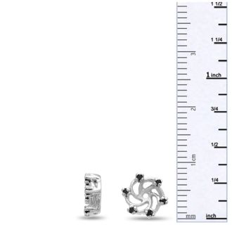 14K White Gold Black Diamond Earring Jackets, Fits 3/4-1ct Stud Earrings