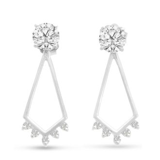 14K White Gold Chandelier Diamond Earring Jackets SuperJeweler