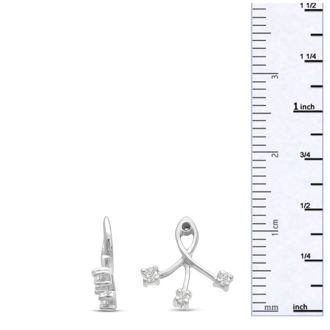 14K White Gold Branch Diamond Earring Jackets