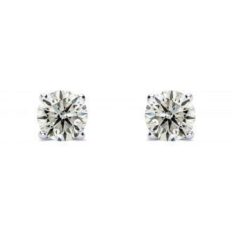 1/5 Carat Diamond Stud Earrings In 14 Karat White Gold