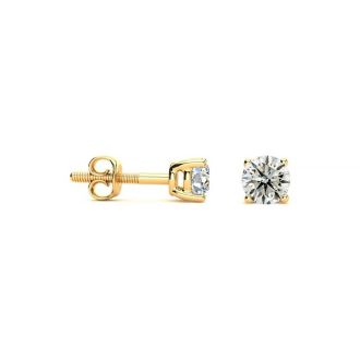 1/5 Carat Diamond Stud Earrings In 14 Karat Yellow Gold