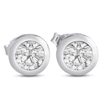 1ct Cubic Zirconia Stud Earrings Crafted In Solid Sterling Silver