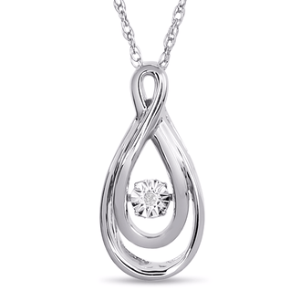 Shimmering Stars Diamond Teardrop Necklace With 18" Free Chain.