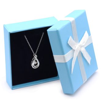 Shimmering Stars Diamond Teardrop Necklace With 18" Free Chain.