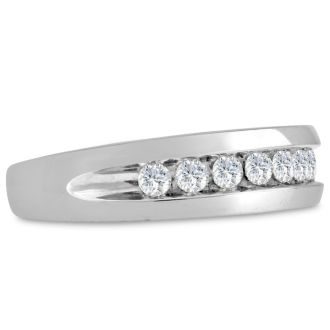 Men's 1/2ct Diamond Ring In 10K White Gold