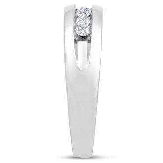 Men's 1/2ct Diamond Ring In 10K White Gold