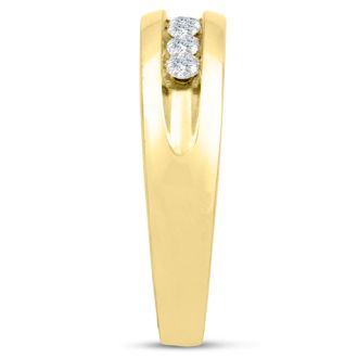 Men's 1/2ct Diamond Ring In 10K Yellow Gold