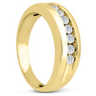 Men's 1/2ct Diamond Ring In 10K Yellow Gold