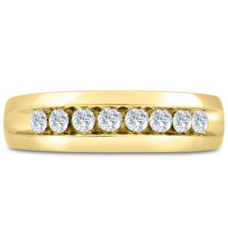 Men's 1/2ct Diamond Ring In 14K Yellow Gold