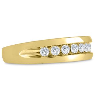 Men's 1/2ct Diamond Ring In 14K Yellow Gold